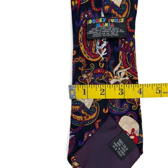 Looney Tunes Silk Tie Bugs Bunny Sam Taz Wile E Coyote - Picture 4 of 6
